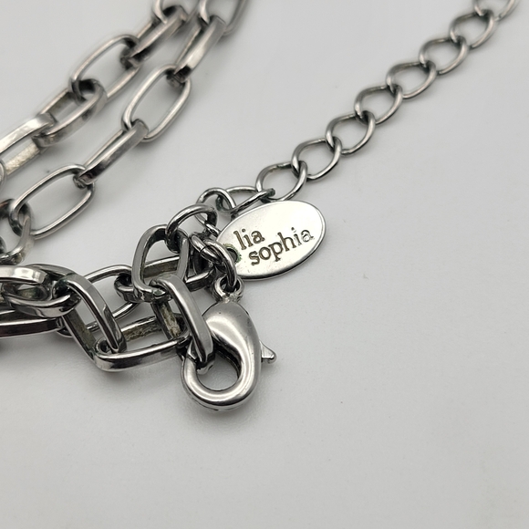 Lia Sophia Silver and Yellow Multi-Pendant Necklace Log of 4 - Picture 7 of 14